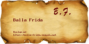 Balla Frida névjegykártya
